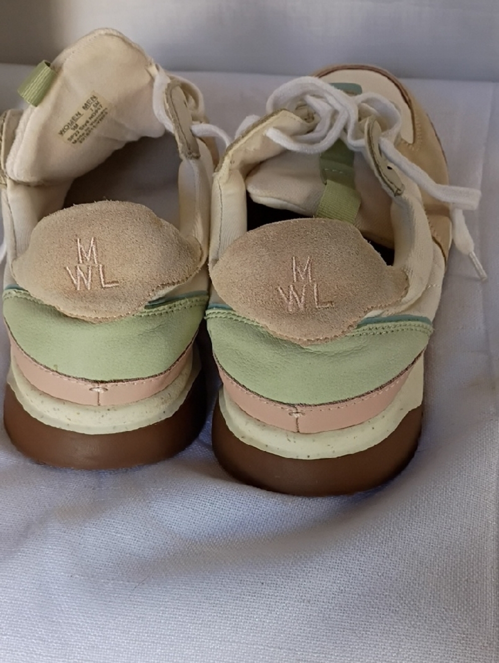 Madewell Unisex Neutral Pastel Casual Sneakers - Cream, Blush & Mint Size 9 - Picture 4 of 8
